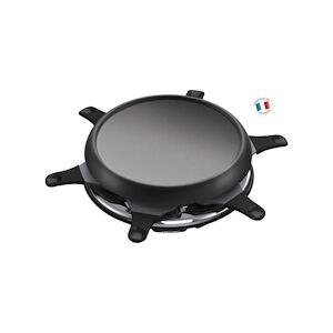 Moulinex Re151812 Appareil A Raclette Multifonctions Plancha Et Crepes 6 Personnes Noir