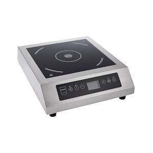 Metro Professional Table de cuisson à induction XL GIC3140, acier inoxydable, 39x49.5x13.3cm, Diamètre maxi. 32 cm, Indicateur LED, 60-240°C, argenté