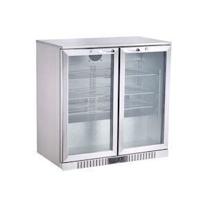 Metro Professional Arrière de bar GBC3002S, inox/verre, 90 x 53 x 86,5 cm, 198 L, 160 W, froid ventilé, avec serrure, argenté