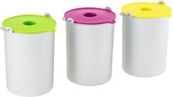 H.Koenig BO325 Lot de 3 bols pour machine à glace HF250, 3 récipients de 1,5 litre, acier inoxydable, plastique, multicolore