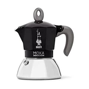 Bialetti Cafetière Italienne Bialetti Nouvelle Moka Induction 6 Tasses Noir Et Argent