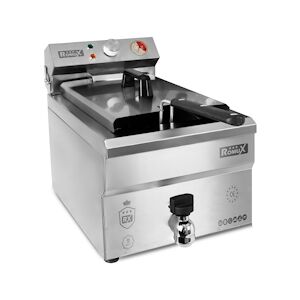 Romux® - Friteuse electrique 10 litres avec robinet et alimentation triphasée / Friteuses professionnel pour la restauration et chauffe rapide