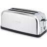 H.Koenig Grille-Pain Spécial Baguette 2 Tranches TOAS28 Fentes Larges Vintage Inox, Nettoyage Facile, 1500W