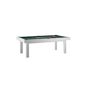 RENE PIERRE Billard Lafite Blanc Drap Vert 203x116x78 + plateaux table
