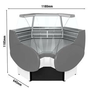 GGM GASTRO - Comptoir réfrigéré d'angle rond 90° - 1,18 m (Intérieur) Noir