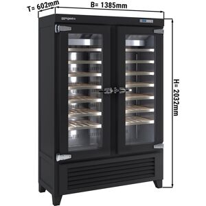 GGM GASTRO - Cave à vin en bois véritable - 1 zone climatique - 640 litres - max. 84 bouteilles Noir