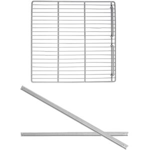 GGM GASTRO - Rails en acier inoxydable 1x gauche et 1x droite (545mm) avec grille de support plastifiée - 530 x 550 mm