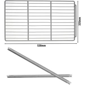 GGM GASTRO - Rails en inox 1x gauche et 1x droite (560mm) avec grille de support plastifiée - GN 1/1 - 335 x 530 mm