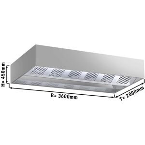 GGM GASTRO - Hotte de plafond à induction - 3,6m - avec filtre & lampe LED