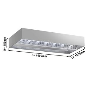 GGM GASTRO - Hotte de plafond à induction - 4,0m - avec filtre & lampe LED