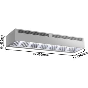 GGM GASTRO - Hotte à induction en caisson - 4,0m - avec filtre & lampe LED