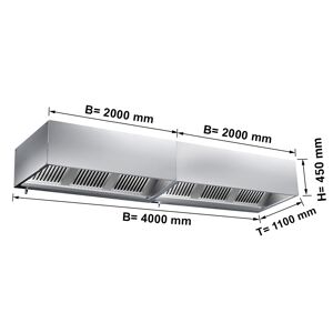 GGM GASTRO - Hotte murale cubique statique 4,0 m - avec filtre et lampe