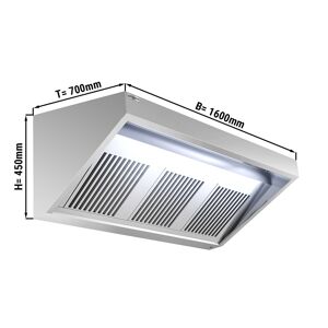 GGM GASTRO - Hotte murale - 1,6 m - avec filtre & lampe