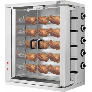 GGM GASTRO - Grill à poulet électrique ECO - 16,5kW - avec 5 broches pour 30 poulets