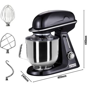 GGM GASTRO - Mélangeur - Robot de cuisine - Pétrin - 7 litres - Noir mat Noir mat