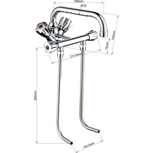 GGM GASTRO - Mitigeur monotrou avec 2 Tuyaux de rinçage & 1 Robinet pivotant