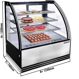 GGM GASTRO - Vitrine à pâtisserie - 1200mm - avec éclairage LED & 3 étagères