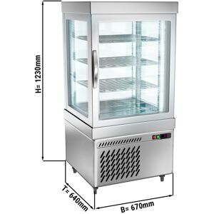 GGM GASTRO - Vitrine de congélation panoramique - 230 litres - 670mm - 3 étagères - Argenté