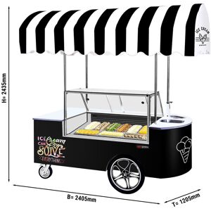 GGM GASTRO - Chariot à glaces - 2146mm - avec évier & comptoir à glaces carré