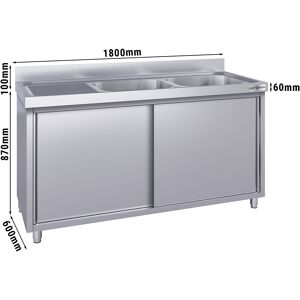 GGM GASTRO - Evier ECO - 1800x600mm - avec 2 bacs à droite