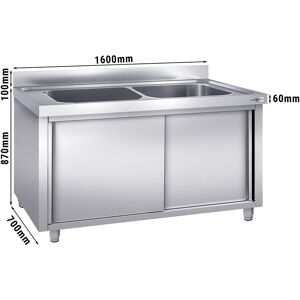 GGM GASTRO - Evier à casseroles - 1600x700mm - avec 2 bacs