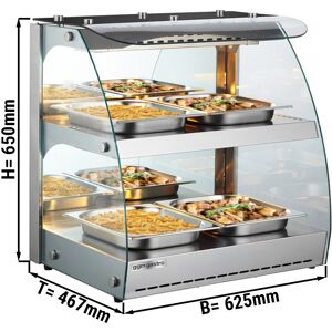 GGM GASTRO - Vitrine chauffante avec 2 étagères - 620mm - Inox