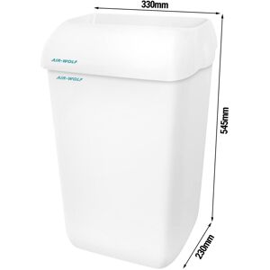 GGM GASTRO - AIR-WOLF Corbeille à déchets avec capot - 23 litres - plastique ABS - Blanc