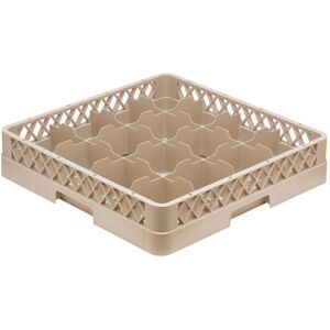 GGM GASTRO - Panier de rinçage pour grandes tasses - 500x500mm - 16 compartiments - 112x112mm Beige