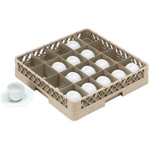 GGM GASTRO - Panier de rinçage pour tasses - 500x500mm - 20 compartiments 112x89mm Beige