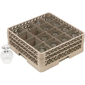 GGM GASTRO - Panier à verres - Rack-Master - 500x500mm - 16 compartiments - 114X114mm Beige