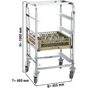 GGM GASTRO - Chariot porte-vaisselle en acier inoxydable - pour 4 paniers