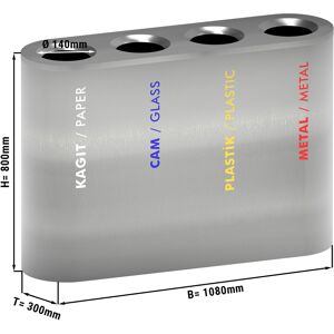 GGM GASTRO - Système de tri des déchets à 4 compartiments - 120L - inox