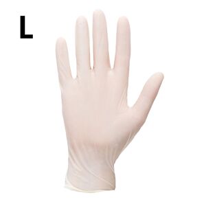 GGM GASTRO - (100 pièces) Gants jetables en latex - Blanc - Taille : L