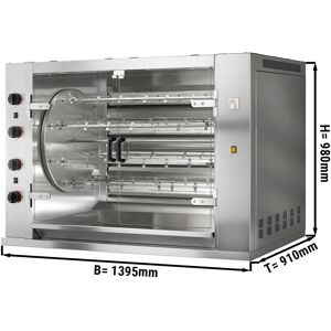 GGM GASTRO - Grill de poulet rotatif à gaz PREMIUM - 37,2kW - avec 8 brochettes pour 48 poulets