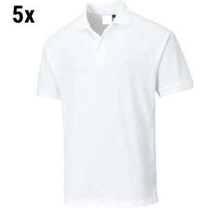 GGM GASTRO - (5 pièces) Polo pour homme - Blanc - Taille : 3XL