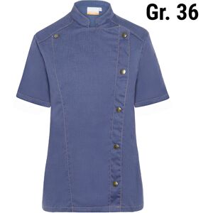 GGM GASTRO - KARLOWSKY Veste de cuisine manches courtes femme style jeans - Bleu Vintage - Taille : 36