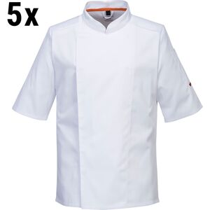 GGM GASTRO - (5 pièces) Veste de cuisine à manches courtes MeshAir Pro - Blanc - Taille : L