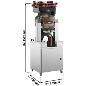 GGM GASTRO - Presse-fruits électrique - noir - alimentation automatique - filtre pulp-out, robinet libre-service et mode nettoyage - support inclus Noir