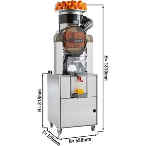 GGM GASTRO - Presse oranges électrique sur meuble - Argent - Avec bac de stockage de jus (Réfrigéré) et mode de nettoyage automatique