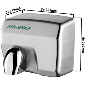 GGM GASTRO - AIR-WOLF Sèche-mains avec capteur infrarouge - Acier inoxydable