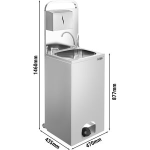 GGM GASTRO - Lave-mains mobile - dimensions cuve : 410x350mm - Avec distributeur de savon et d'essuie-mains en papier