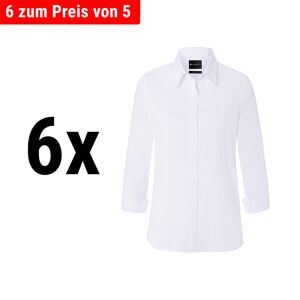 GGM GASTRO - (6 pièces) KARLOWSKY Chemisier femme classique à manches 3/4 - Blanc - Taille : S