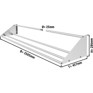 GGM GASTRO - Tablette murale pour paniers de rinçage - 2500mm - 1 Tablette