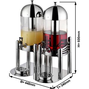 GGM GASTRO - Distributeur de jus - 2x 6 litres - Chrome