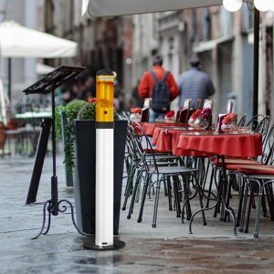 GGM GASTRO - Cendrier sur pied en aluminium - Blanc/Orange