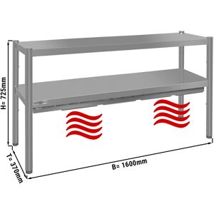 GGM GASTRO - Pont thermique ECO - 1600x370mm - avec 2 étages - hauteur : 725mm