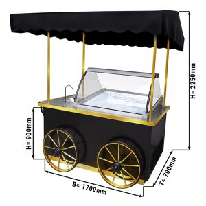 GGM GASTRO - Chariot à glaces - 1700mm - avec lavabo & éclairage Noir