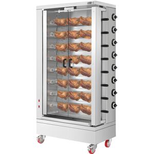 GGM GASTRO - Grill de poulet à gaz ECO - 51,73kW - avec 8 brochettes pour 48 poulets