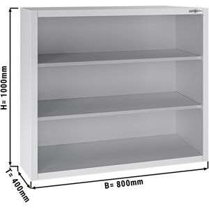 GGM GASTRO - Armoire murale en inox ECO - 800x400mm - sans porte battante hauteur 1000mm