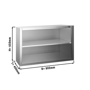 GGM GASTRO - Armoire murale inox PREMIUM - 800x400mm - sans porte battante - hauteur 650mm